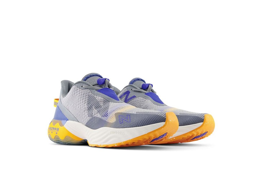 Men New Balance Running | Fuelcell Rebel Tr Grey With Hot Marigold And Marine Blue