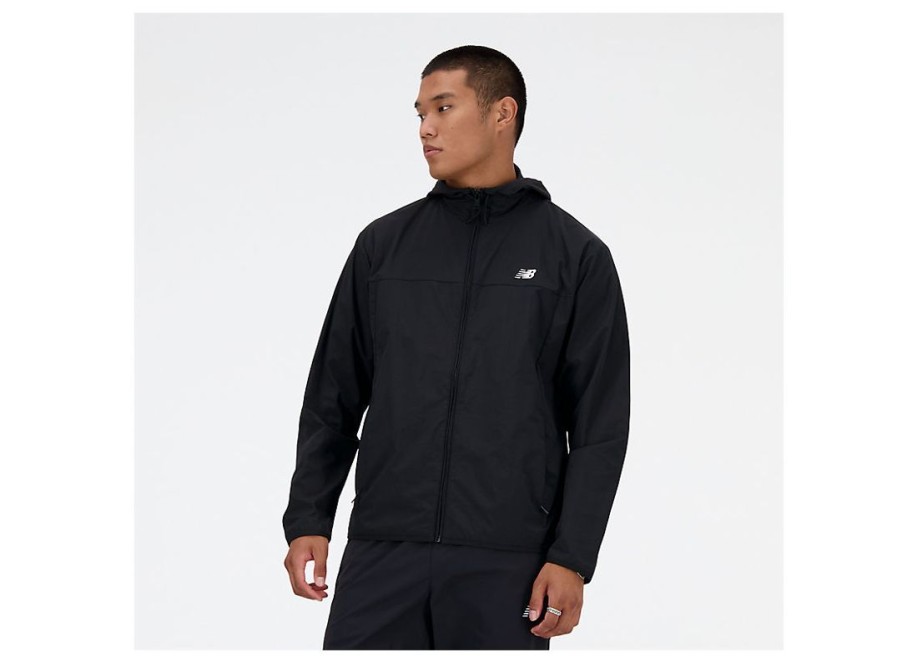 Men New Balance Jackets & Vests | Athletics Woven Jacket Black