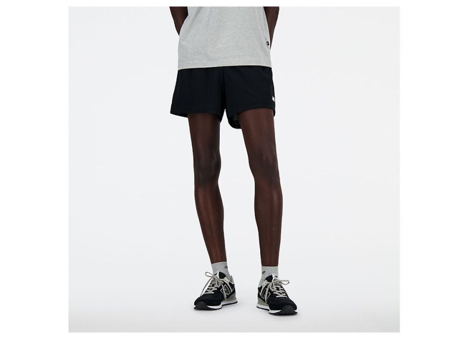 Men New Balance Shorts | Sport Essentials Mesh Short 5 Black