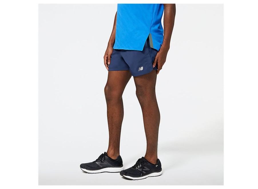 Men New Balance Shorts | Accelerate 5 Inch Short Natural Indigo