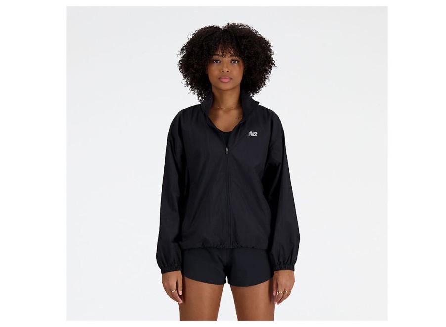 Women New Balance Jackets & Vests | Athletics Packable Jacket Black