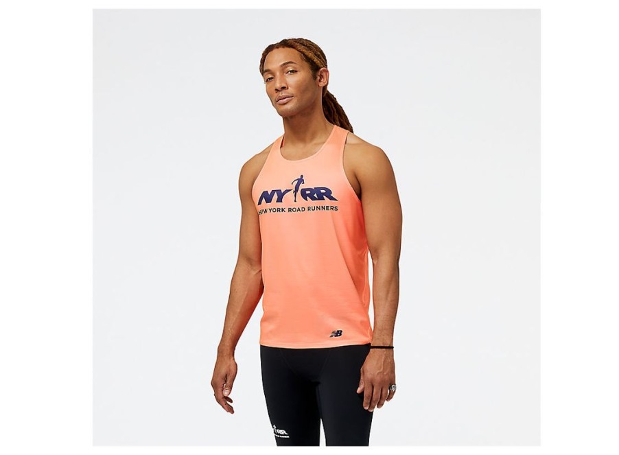 Men New Balance Shirts | Run For Life Singlet Neon Dragonfly