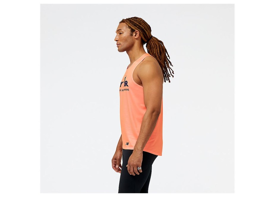 Men New Balance Shirts | Run For Life Singlet Neon Dragonfly