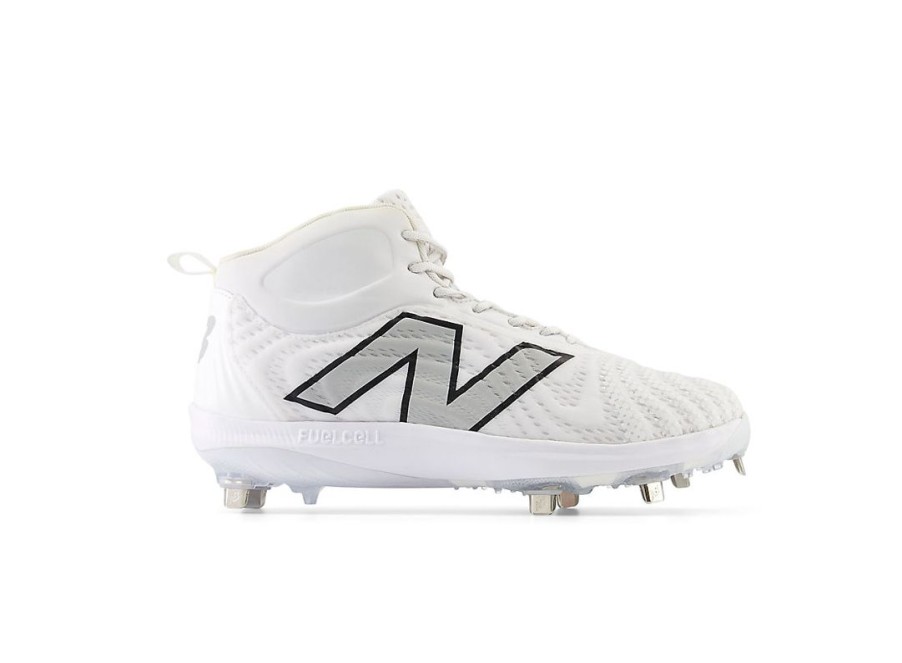 Men New Balance Baseball | Fuelcell 4040 V7 Mid-Metal Optic White With Raincloud