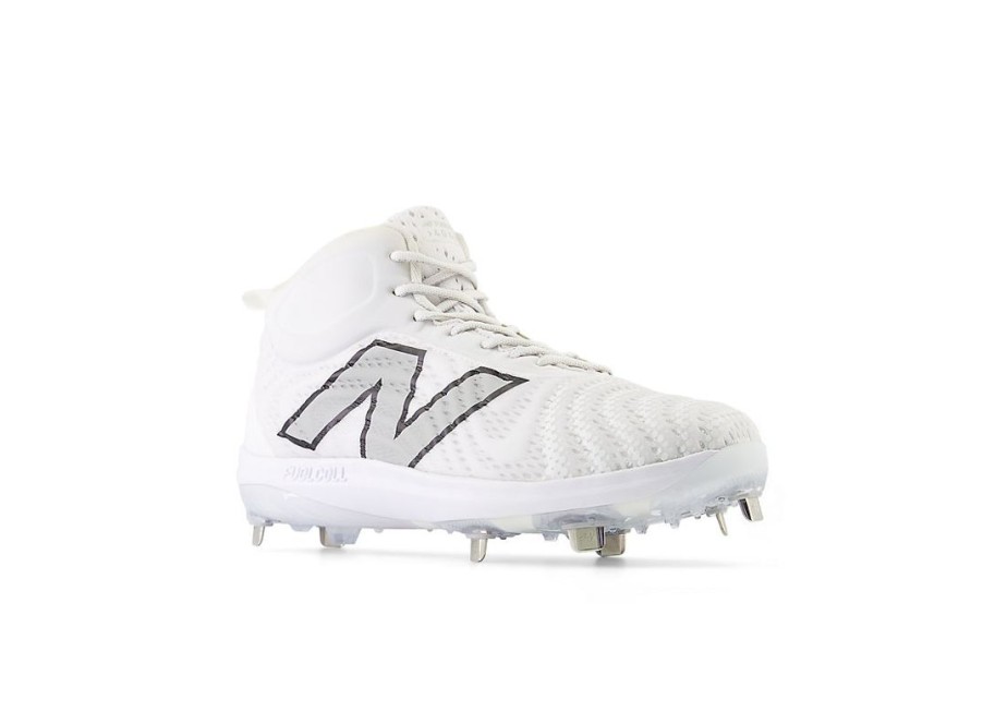 Men New Balance Baseball | Fuelcell 4040 V7 Mid-Metal Optic White With Raincloud