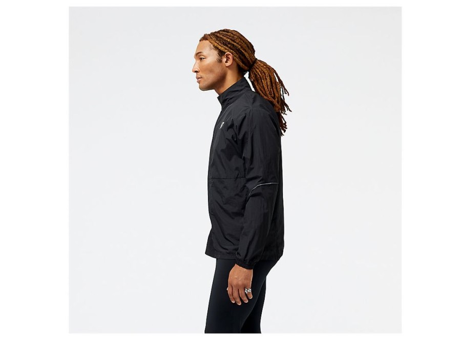 Men New Balance Jackets & Vests | Run For Life Impact Run Packable Jacket Black