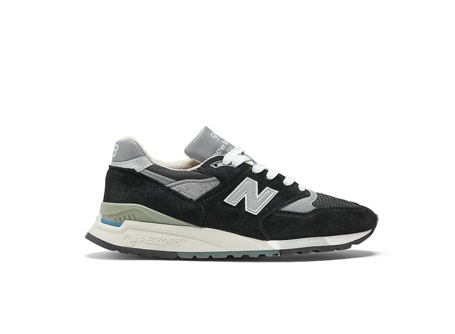 Men New Balance Lifestyle | Made In Usa 998 Black With Silver