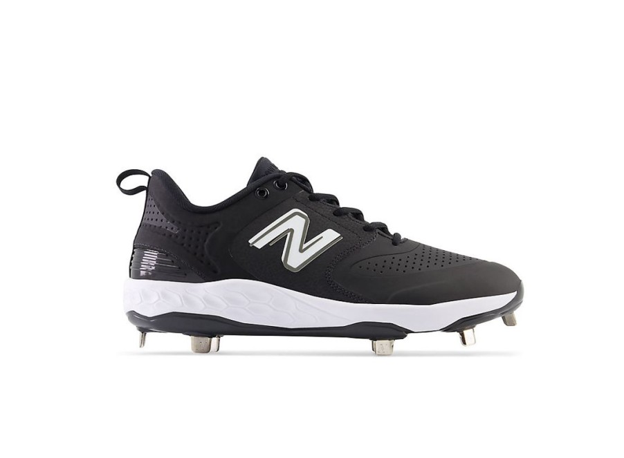 Men New Balance Baseball | Fresh Foam X 3000 V6 Metal Synthetics Black With White