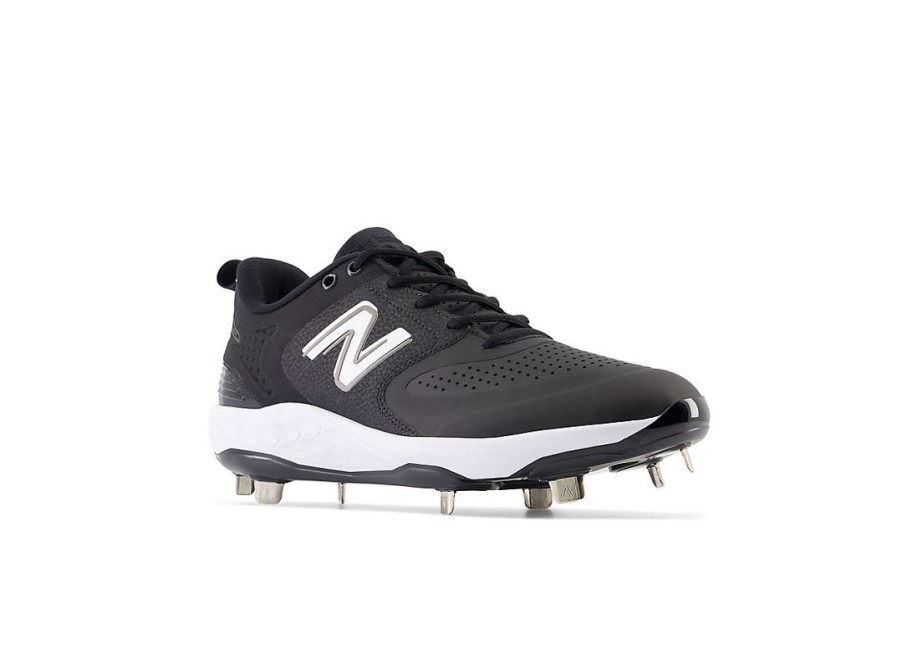 Men New Balance Baseball | Fresh Foam X 3000 V6 Metal Synthetics Black With White