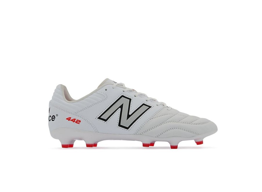 Men New Balance Soccer | 442 V2 Pro Fg White With Silver