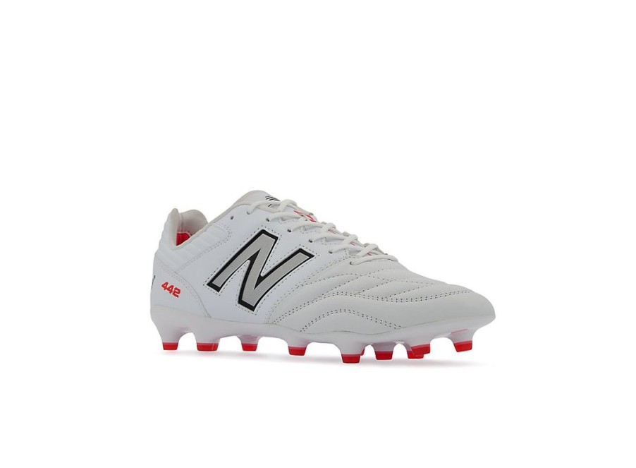 Men New Balance Soccer | 442 V2 Pro Fg White With Silver