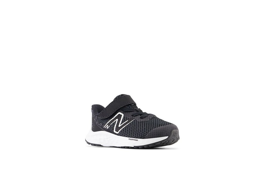 Kid New Balance Crib & Toddlers (Size - 10) | Fresh Foam Arishi V4 Bungee Lace With Top Strap Black With White And Silver Metallic