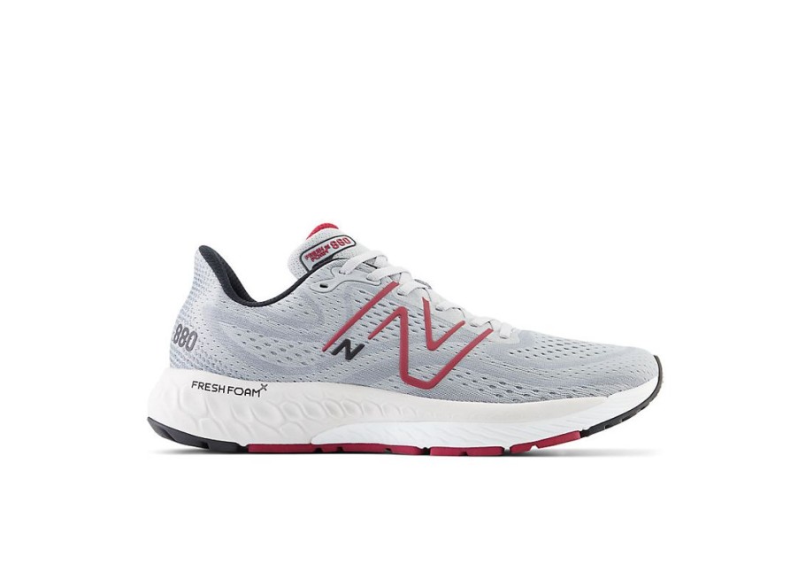 Men New Balance Running | Fresh Foam X 880V13 Aluminum Grey With Crimson And Black