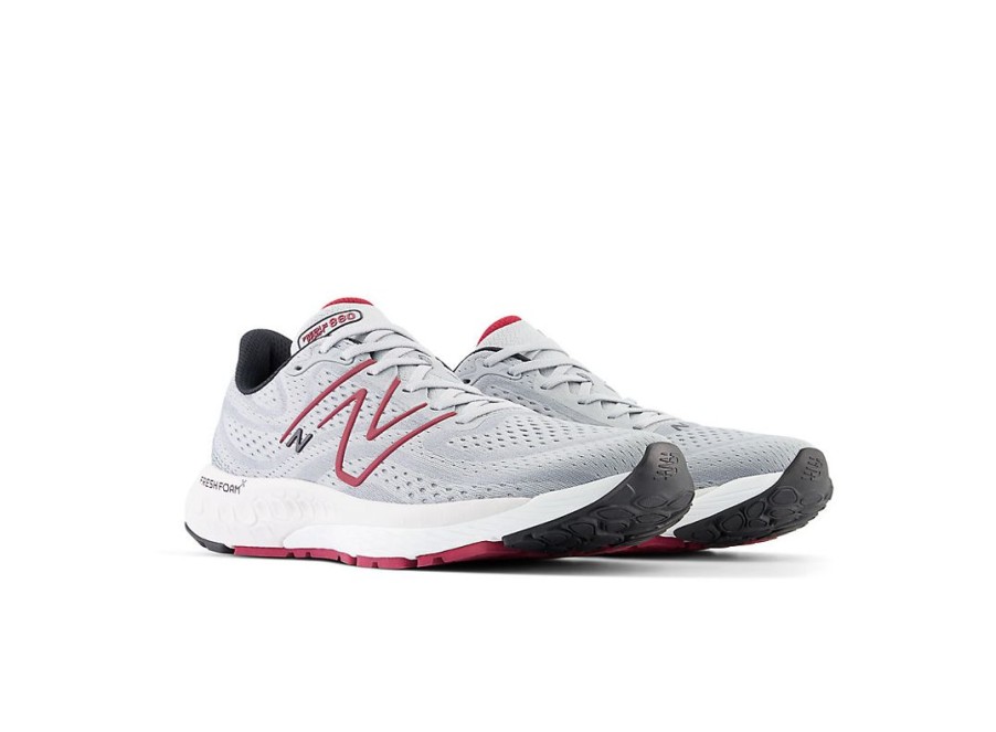 Men New Balance Running | Fresh Foam X 880V13 Aluminum Grey With Crimson And Black