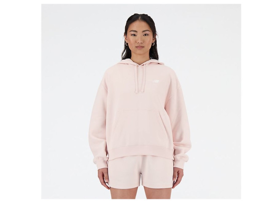 Women New Balance Matching Sets | Sport Essentials Fleece Hoodie Quartz Pink