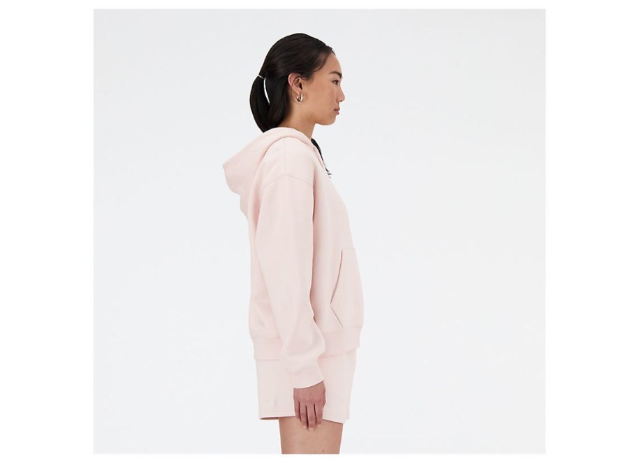 Women New Balance Matching Sets | Sport Essentials Fleece Hoodie Quartz Pink