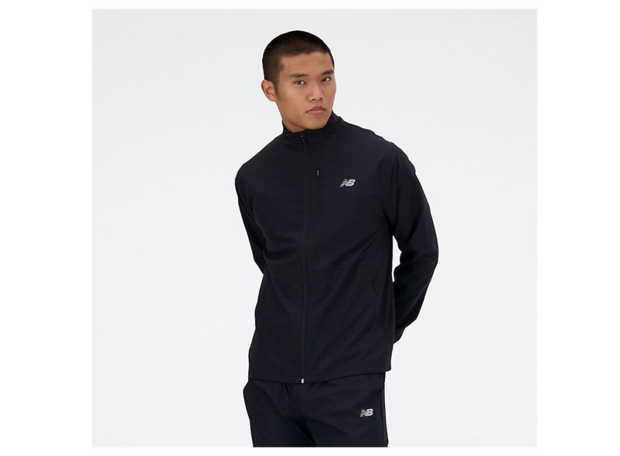 Men New Balance Jackets & Vests | Stretch Woven Jacket Black