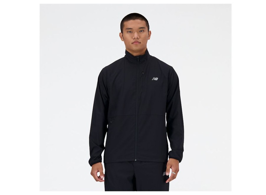 Men New Balance Jackets & Vests | Stretch Woven Jacket Black