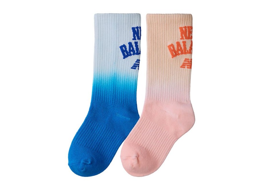 Kid New Balance Socks | Kids Tie Dye Crew Socks 2 Pack Asst2 Colors