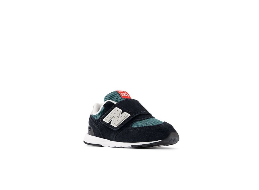 Kid New Balance Crib & Toddlers (Size - 10) | 574 New-B Hook & Loop Black With New Spruce