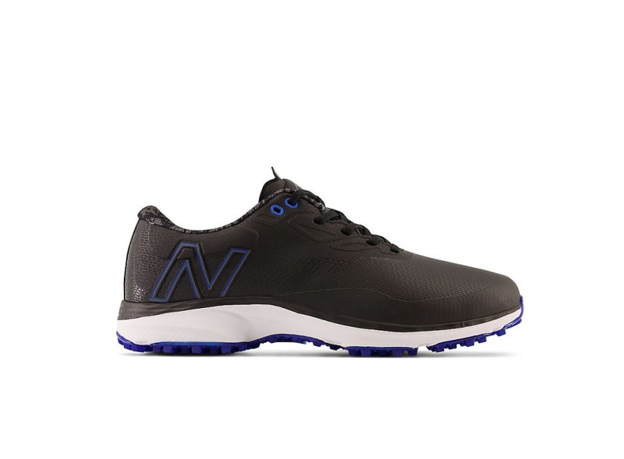 Men New Balance Golf | Fresh Foam X Defender Sl Golf Shoes Black With Blue