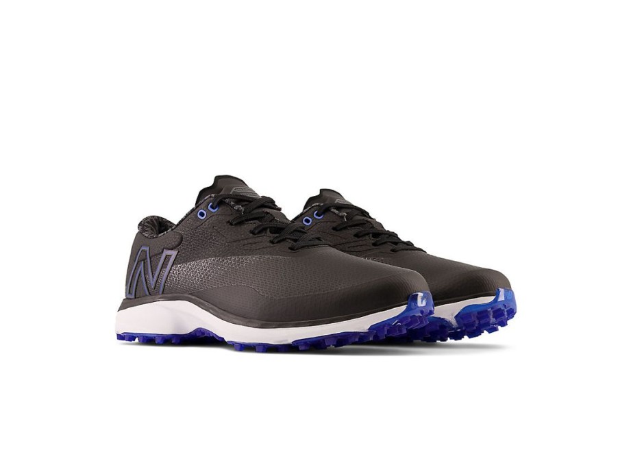 Men New Balance Golf | Fresh Foam X Defender Sl Golf Shoes Black With Blue