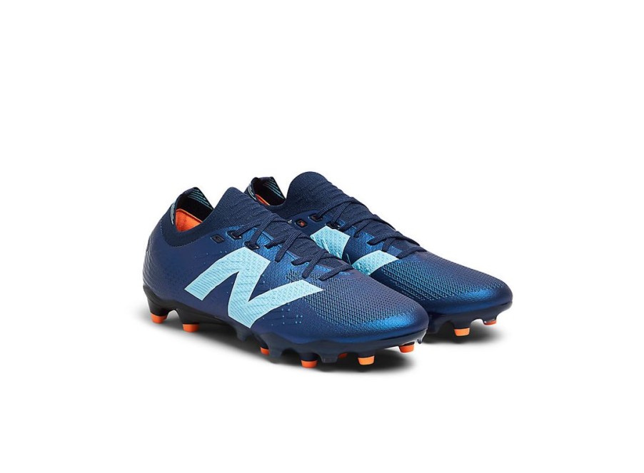 Men New Balance Soccer | Tekela Pro Low Fg V4+ Nb Navy With Team Sky Blue And Hot Mango