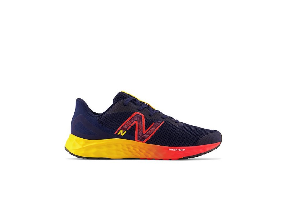 Kid New Balance Big Kids | Fresh Foam Arishi V4 Team Navy With Electric Red And Egg Yolk