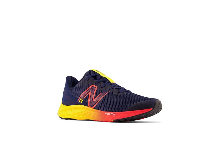 Kid New Balance Big Kids | Fresh Foam Arishi V4 Team Navy With Electric Red And Egg Yolk