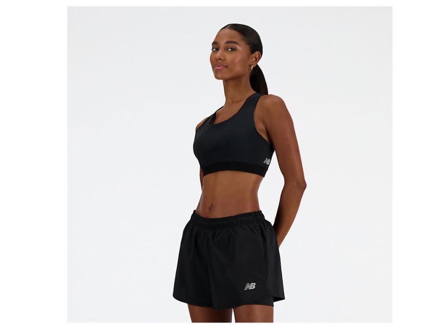 Women New Balance Sports Bras | Nb Sleek Medium Support Pocket Sports Bra Black