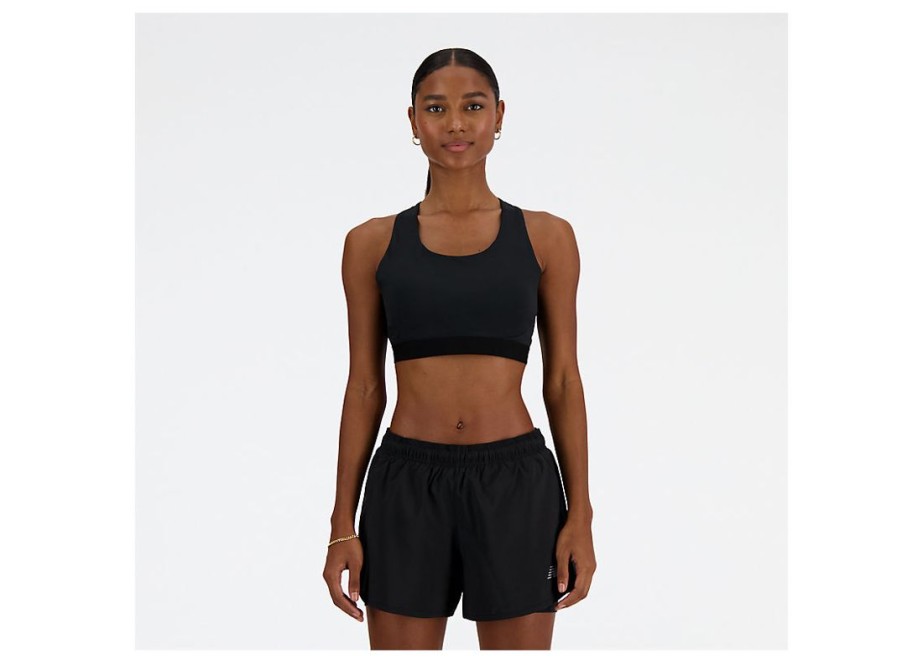 Women New Balance Sports Bras | Nb Sleek Medium Support Pocket Sports Bra Black