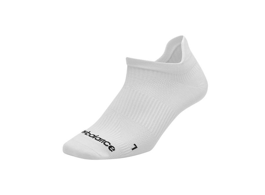 Men New Balance Socks | Run Flat Knit Tab No Show Sock 1 Pair White