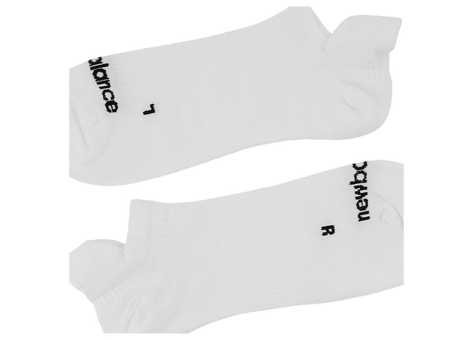 Men New Balance Socks | Run Flat Knit Tab No Show Sock 1 Pair White