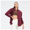 Women New Balance Jackets & Vests | Nb Athletics Polarfleece Shacket Nb Burgundy