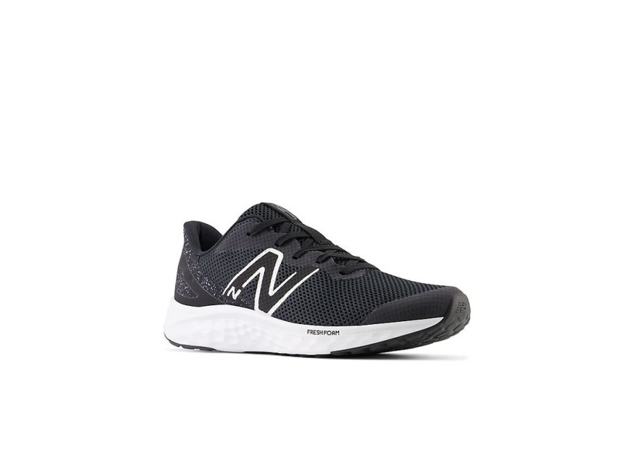 Kid New Balance Big Kids | Fresh Foam Arishi V4 Black With White And Silver Metallic