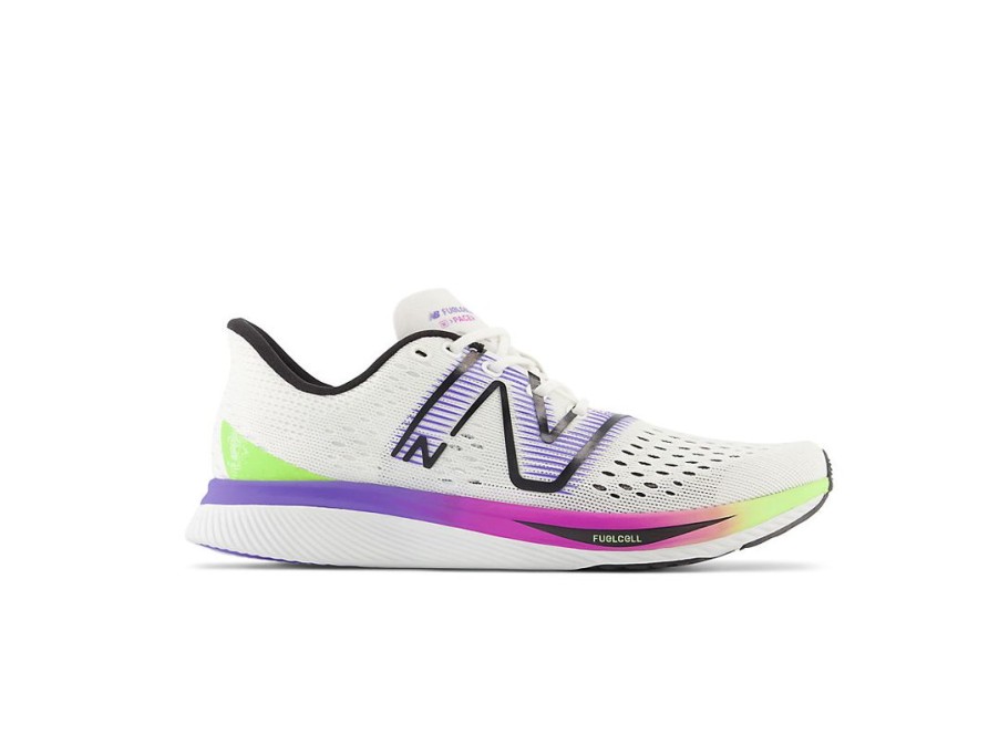 Women New Balance Running | Fuelcell Supercomp Pacer White With Electric Indigo And Thirty Watt