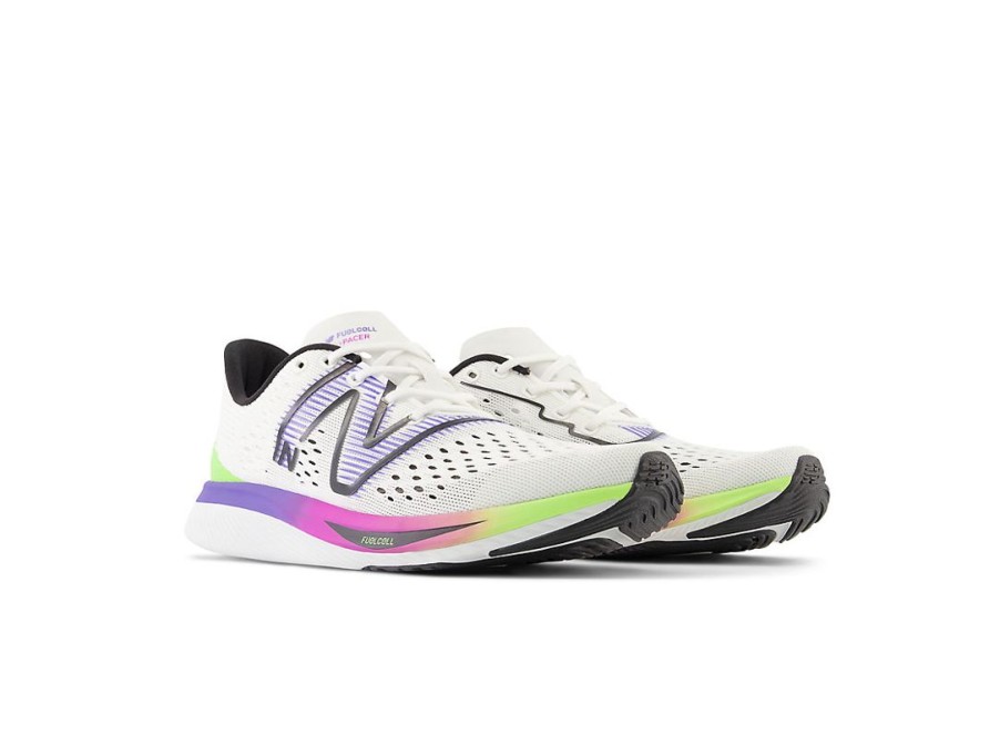 Women New Balance Running | Fuelcell Supercomp Pacer White With Electric Indigo And Thirty Watt