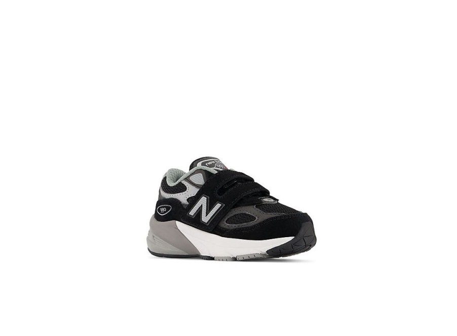 Kid New Balance Crib & Toddlers (Size - 10) | 990V6 Hook And Loop Black With Silver