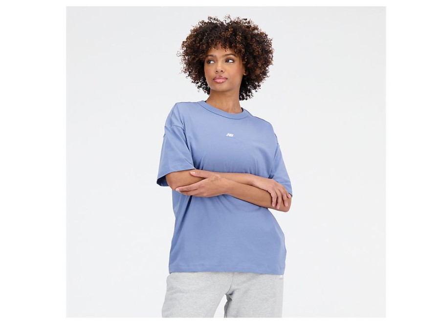 Women New Balance Shirts | Athletics Oversized T-Shirt Mercury Blue