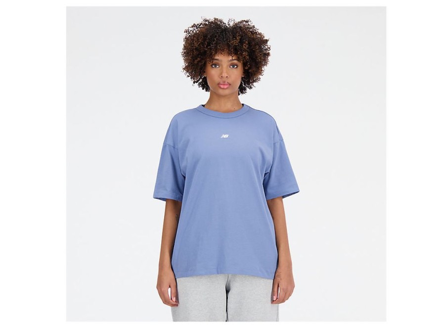 Women New Balance Shirts | Athletics Oversized T-Shirt Mercury Blue