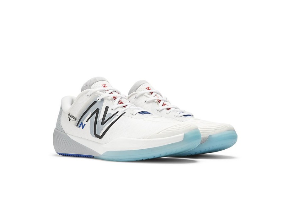 Men New Balance Tennis | Fuelcell 996V5 Pickleball White With Grey And Team Royal