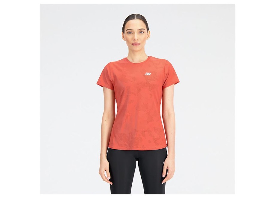 Women New Balance Shirts | Q Speed Jacquard Short Sleeve Astro Dust