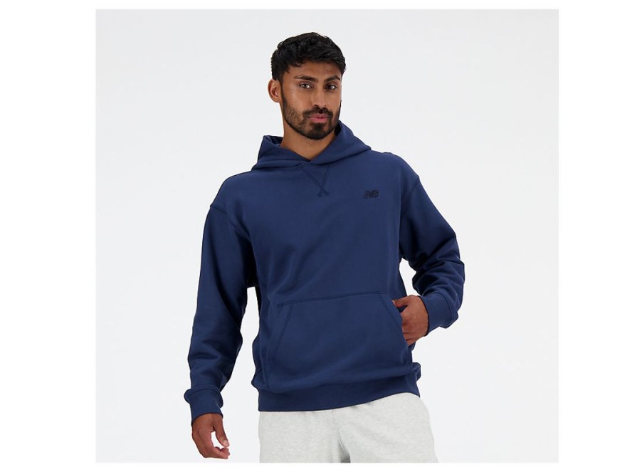 Men New Balance Hoodies & Sweatshirts | Athletics French Terry Hoodie Nb Navy