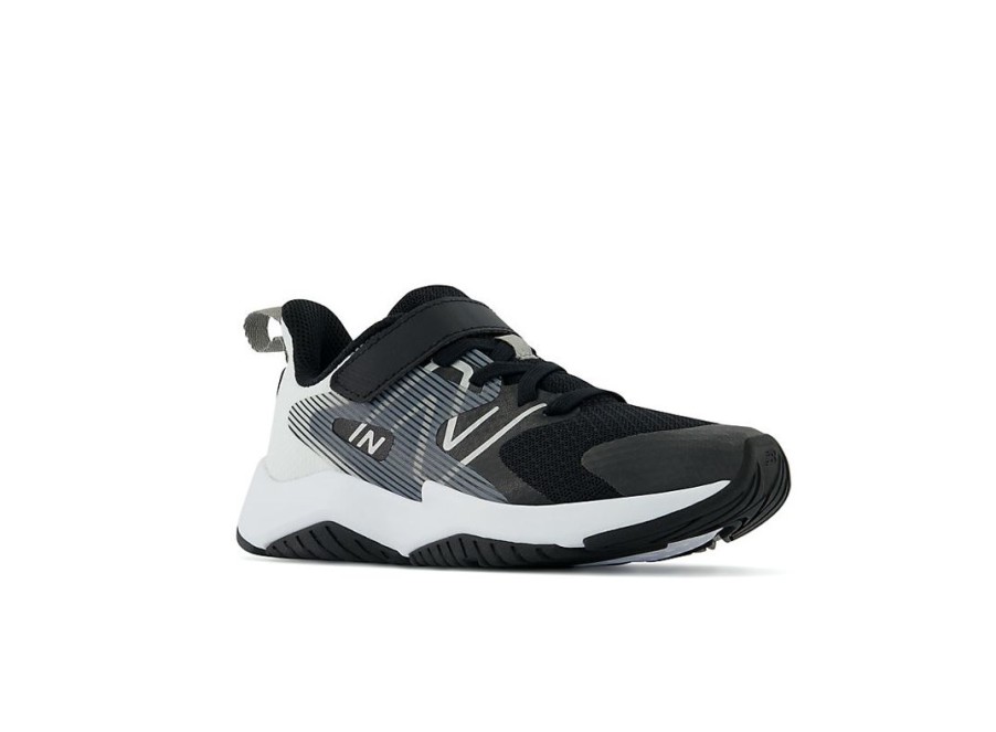 Kid New Balance Big Kids | Rave Run V2 Bungee Lace With Top Strap Black With White