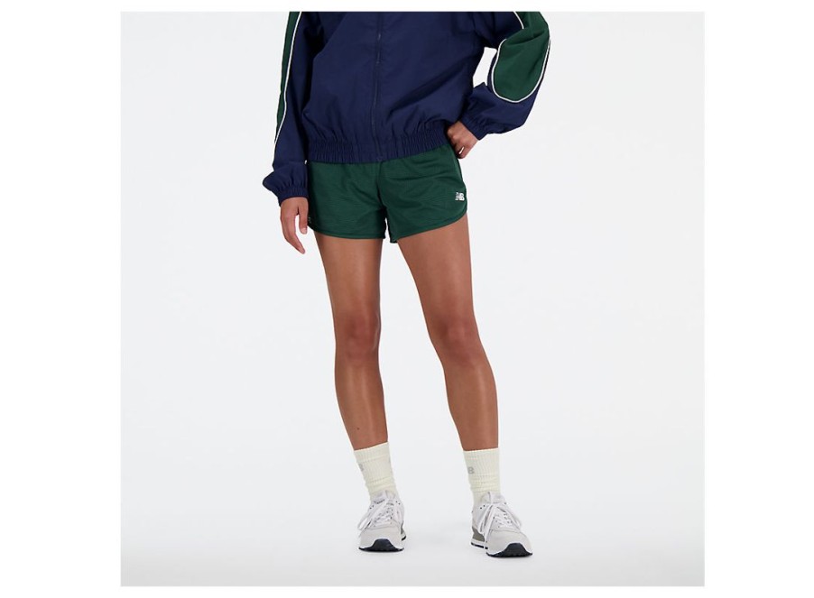 Women New Balance Shorts | Athletics Mesh Short Nightwatch Green