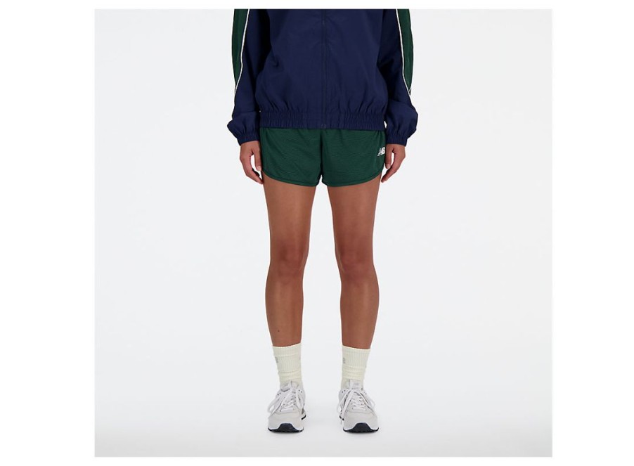 Women New Balance Shorts | Athletics Mesh Short Nightwatch Green