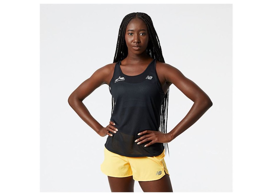 Women New Balance Shirts | Run For Life Impact Run Tank Black