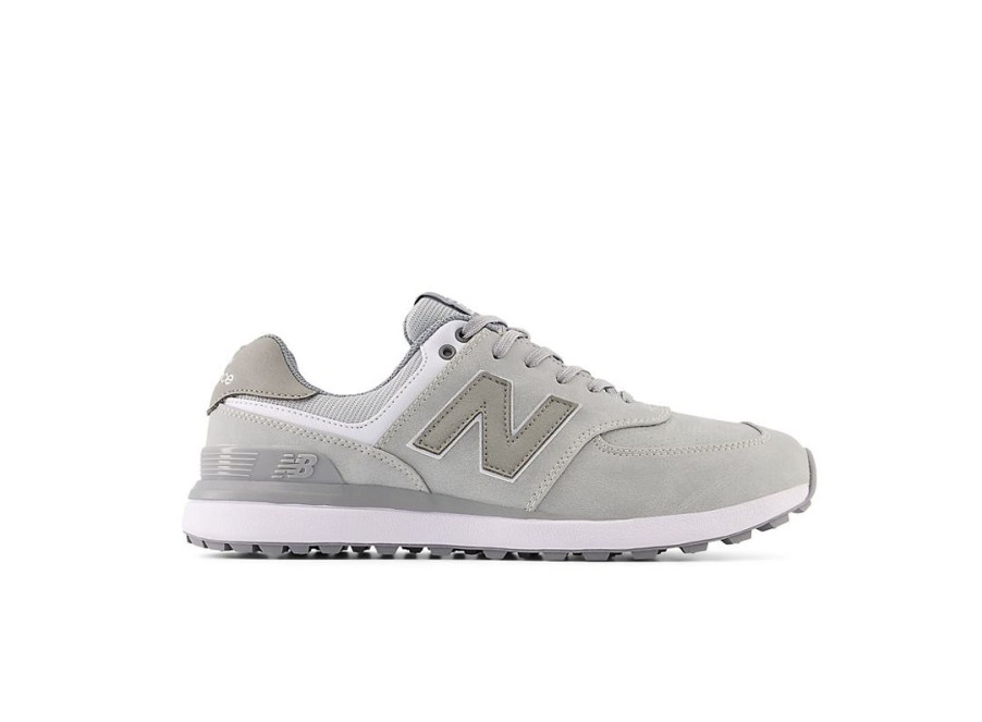 Men New Balance Golf | 574 Greens V2 Golf Shoes Light Grey With Grey