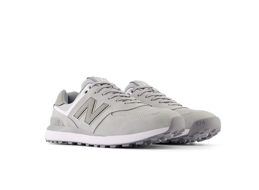 Men New Balance Golf | 574 Greens V2 Golf Shoes Light Grey With Grey