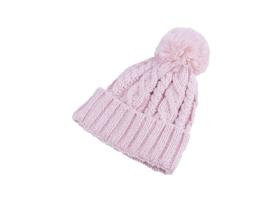 Men New Balance Hats & Gloves | Lux Knit Pom Beanie Pink Haze